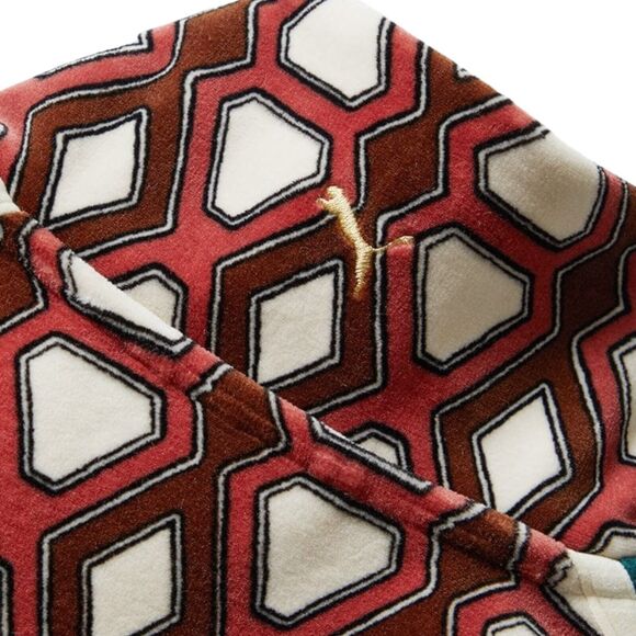 Puma x Dapper Dan Mens T7 Velour Track Jacket Size Small Red Cream Green New NWT - Picture 10 of 11